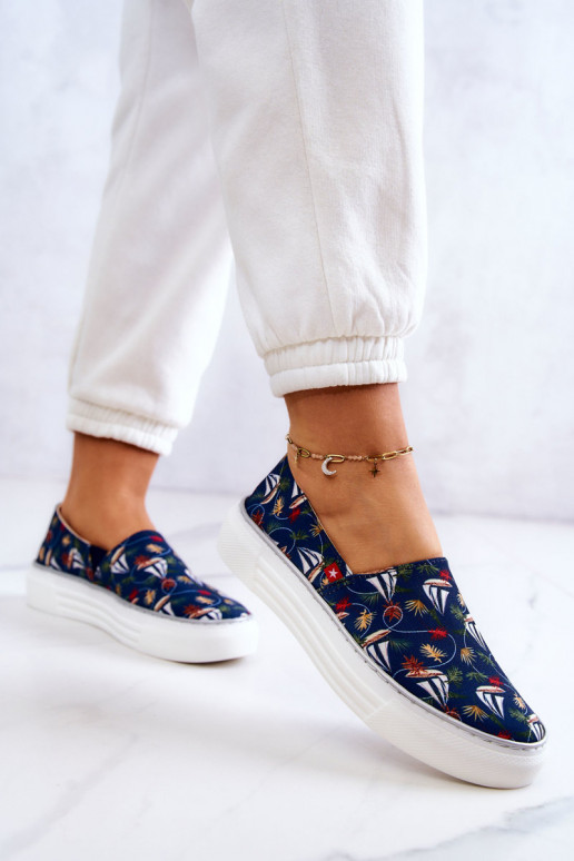 Sporta apavi Slip On Memory Foam Big Star JJ276016 tumši zilas krāsas Sporta apavi Slip On Memory Foam Big Star JJ276016 tumši zilas krāsas