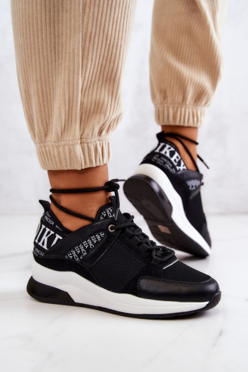 Sportiska stila apavi Sneakers modeļa apavi ar platformu melnas krāsas Lorey 2