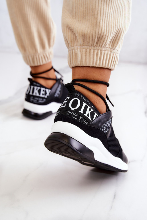 Sportiska stila apavi Sneakers modeļa apavi ar platformu melnas krāsas Lorey Sportiska stila apavi Sneakers modeļa apavi ar platformu melnas krāsas Lorey