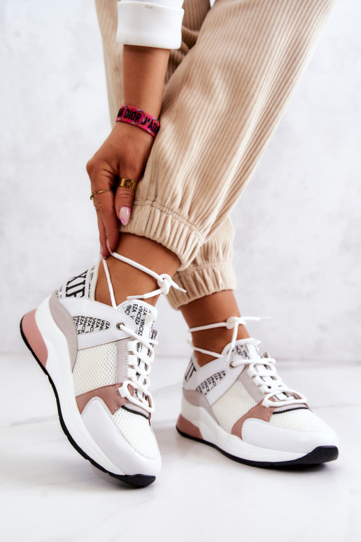 Sportiska stila apavi Sneakers modeļa apavi ar platformu baltas krāsas Lorey