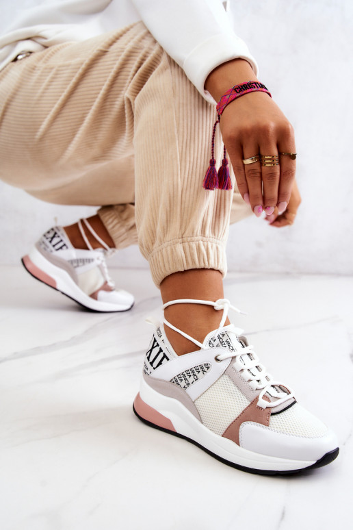Sportiska stila apavi Sneakers modeļa apavi ar platformu baltas krāsas Lorey