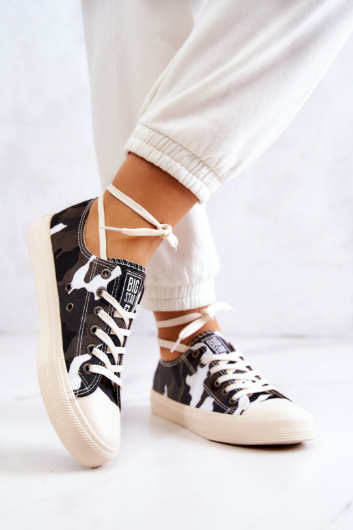 Auduma brīvā laika apavi ar kamuflāžu BIG STAR JJ274237 Baltas-Pelēkas krāsas