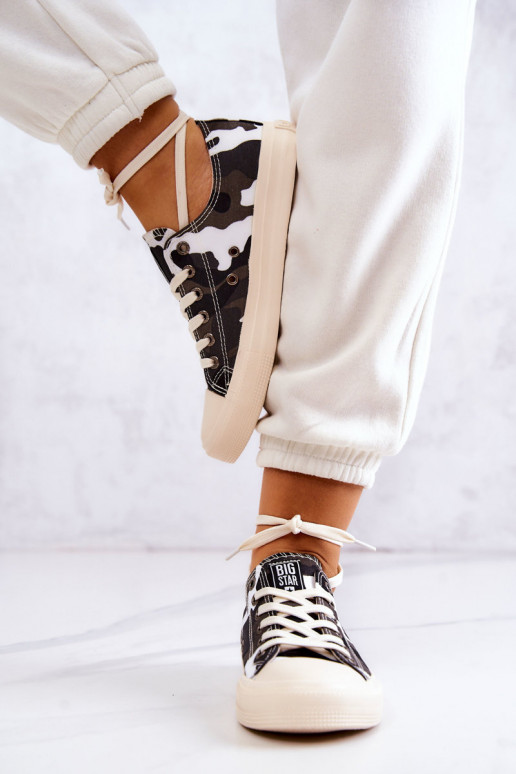 Auduma brīvā laika apavi ar kamuflāžu BIG STAR JJ274237 Baltas-Pelēkas krāsas