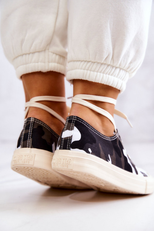 Auduma brīvā laika apavi ar kamuflāžu BIG STAR JJ274237 Baltas-Pelēkas krāsas