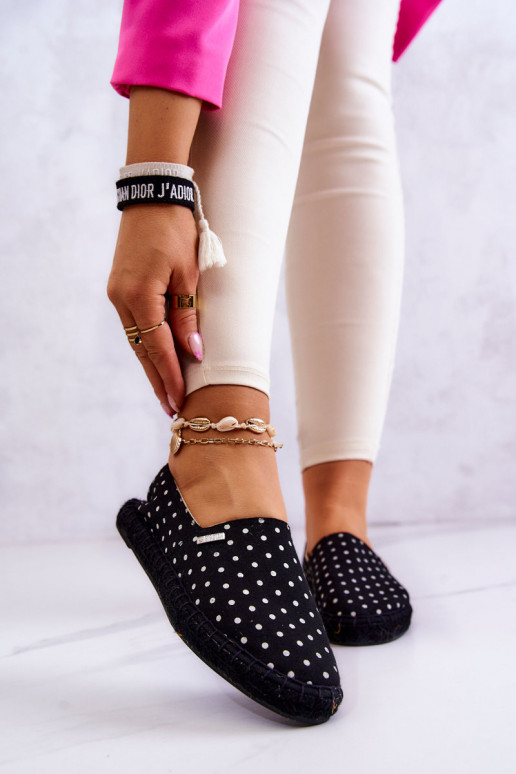 espadrilles ar punktiņiem Big Star JJ274867 melnas krāsas espadrilles ar punktiņiem Big Star JJ274867 melnas krāsas