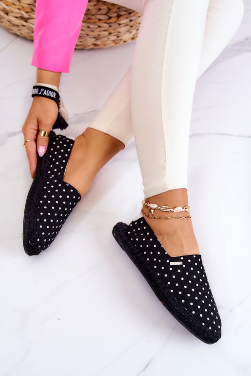 espadrilles ar punktiņiem Big Star JJ274867 melnas krāsas espadrilles ar punktiņiem Big Star JJ274867 melnas krāsas