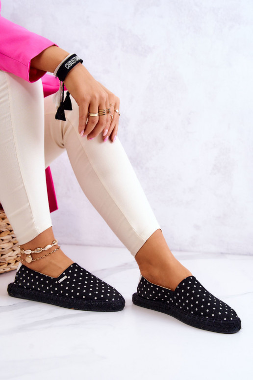 espadrilles ar punktiņiem Big Star JJ274867 melnas krāsas espadrilles ar punktiņiem Big Star JJ274867 melnas krāsas
