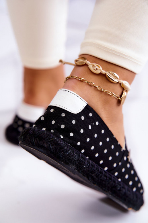 espadrilles ar punktiņiem Big Star JJ274867 melnas krāsas espadrilles ar punktiņiem Big Star JJ274867 melnas krāsas