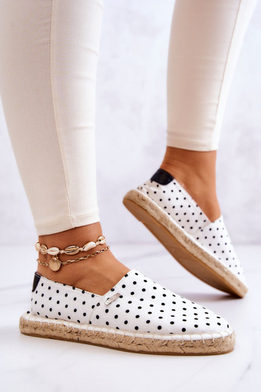 espadrilles ar punktiņiem Big Star JJ274870 baltas krāsas espadrilles ar punktiņiem Big Star JJ274870 baltas krāsas