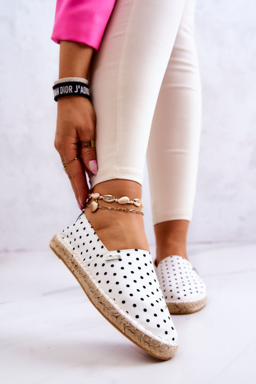 espadrilles ar punktiņiem Big Star JJ274870 baltas krāsas espadrilles ar punktiņiem Big Star JJ274870 baltas krāsas