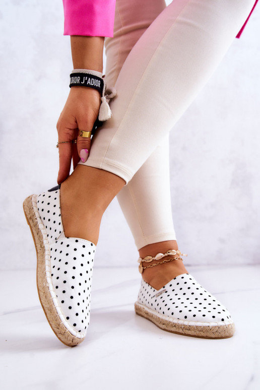 espadrilles ar punktiņiem Big Star JJ274870 baltas krāsas espadrilles ar punktiņiem Big Star JJ274870 baltas krāsas