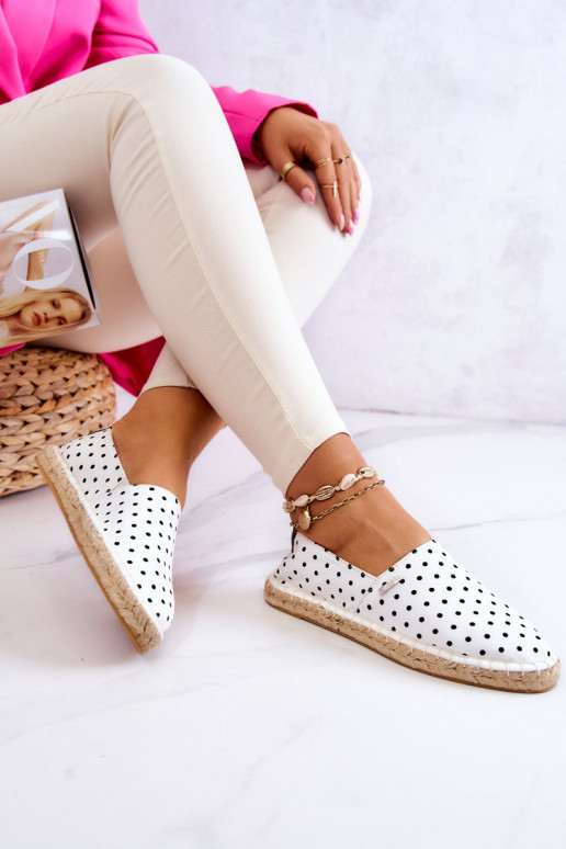 espadrilles ar punktiņiem Big Star JJ274870 baltas krāsas espadrilles ar punktiņiem Big Star JJ274870 baltas krāsas