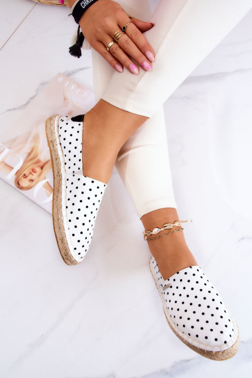 espadrilles ar punktiņiem Big Star JJ274870 baltas krāsas espadrilles ar punktiņiem Big Star JJ274870 baltas krāsas