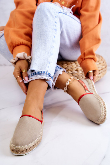 Auduma espadrilles Big Star JJ274879 smilšu krāsas 2