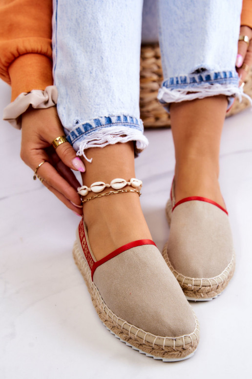 Auduma espadrilles Big Star JJ274879 smilšu krāsas Auduma espadrilles Big Star JJ274879 smilšu krāsas