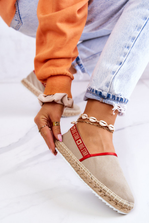 Auduma espadrilles Big Star JJ274879 smilšu krāsas Auduma espadrilles Big Star JJ274879 smilšu krāsas