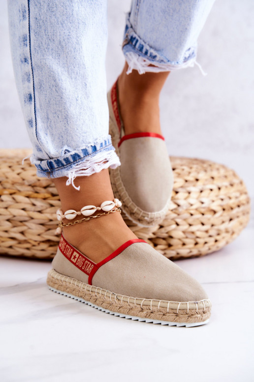 Auduma espadrilles Big Star JJ274879 smilšu krāsas Auduma espadrilles Big Star JJ274879 smilšu krāsas