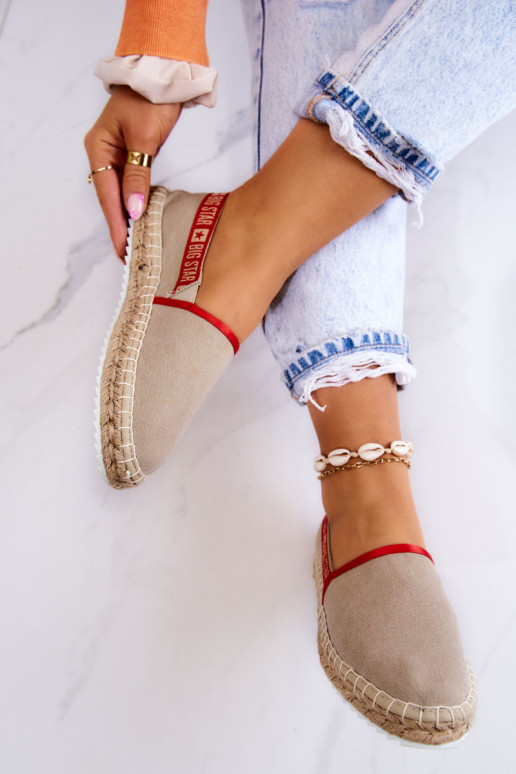 Auduma espadrilles Big Star JJ274879 smilšu krāsas Auduma espadrilles Big Star JJ274879 smilšu krāsas