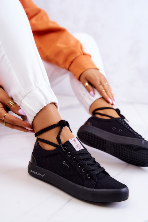 Sporta apavi šņorējami Cross Jeans JJ2R4039C melnas krāsas