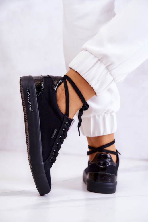 Sporta apavi šņorējami Cross Jeans JJ2R4039C melnas krāsas