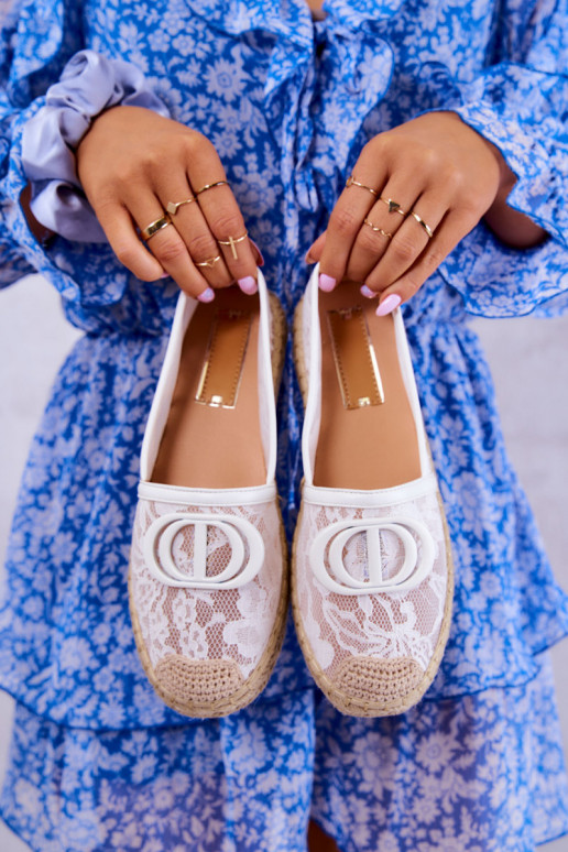 mežģīņu espadrilles ar ornamentiem baltas krāsas Summer Dream mežģīņu espadrilles ar ornamentiem baltas krāsas Summer Dream