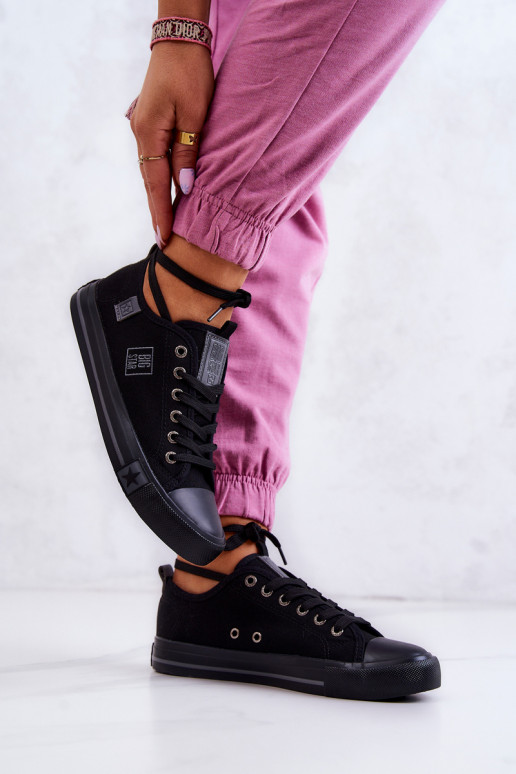 Klasiska modeļa sporta apavi ar līdzenu zoli Big Star JJ274257 melnas krāsas