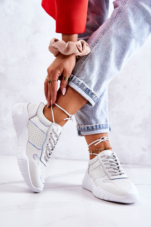 Klasiska modeļa Sneakers modeļa apavi baltas krāsas Carly Klasiska modeļa Sneakers modeļa apavi baltas krāsas Carly