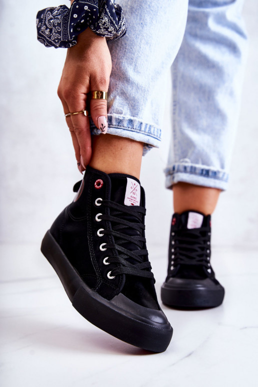 apavi tõmblukuga Cross Jeans JJ2R4055C melnas krāsas