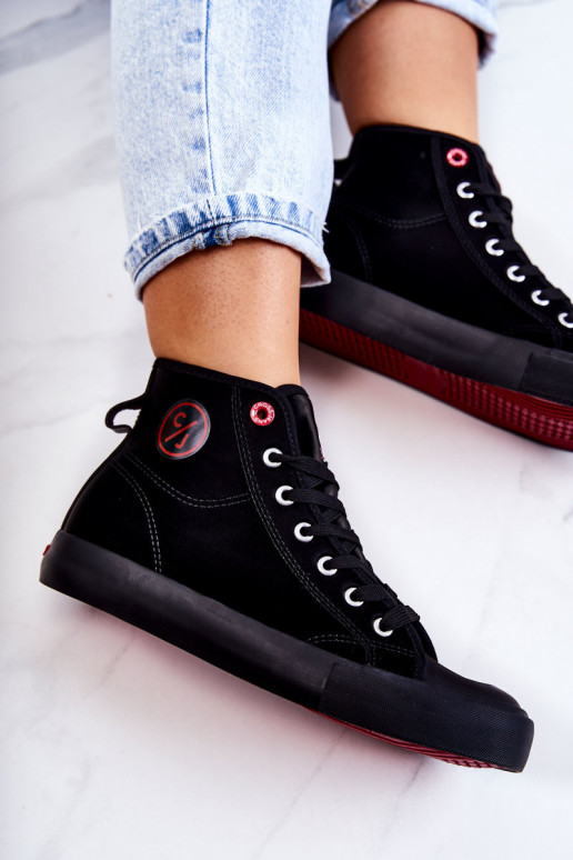 apavi tõmblukuga Cross Jeans JJ2R4055C melnas krāsas