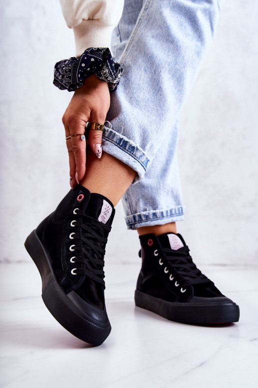 apavi tõmblukuga Cross Jeans JJ2R4055C melnas krāsas