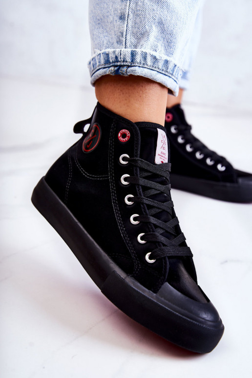 apavi tõmblukuga Cross Jeans JJ2R4055C melnas krāsas