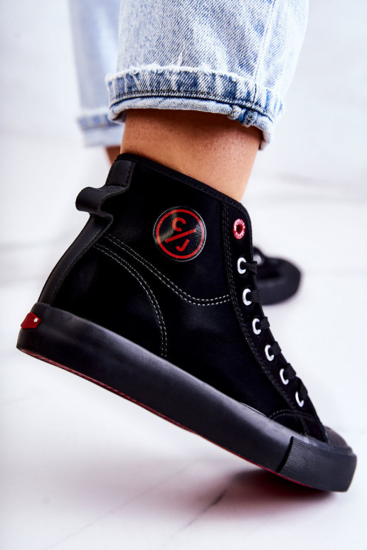 apavi tõmblukuga Cross Jeans JJ2R4055C melnas krāsas