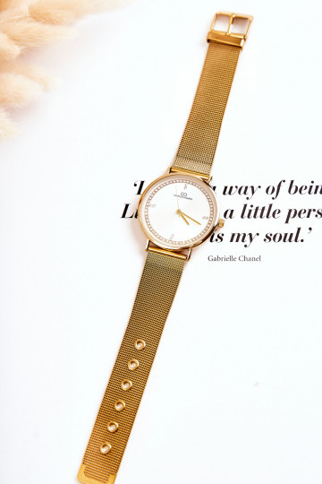 Sieviešu pulkstenis Giorgio & Dario ar mirdzošiem spīdumiņiem Zelta krāsas 2