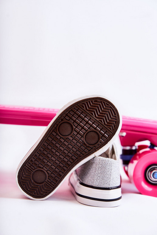 Bērnu brīvā laika apavi šņorējami Sudraba krāsas Wella