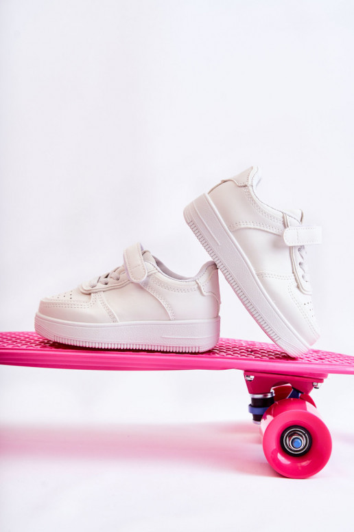 Bērnu apavi sporta apavi ar lipīgām aizdarēm baltas krāsas Elike