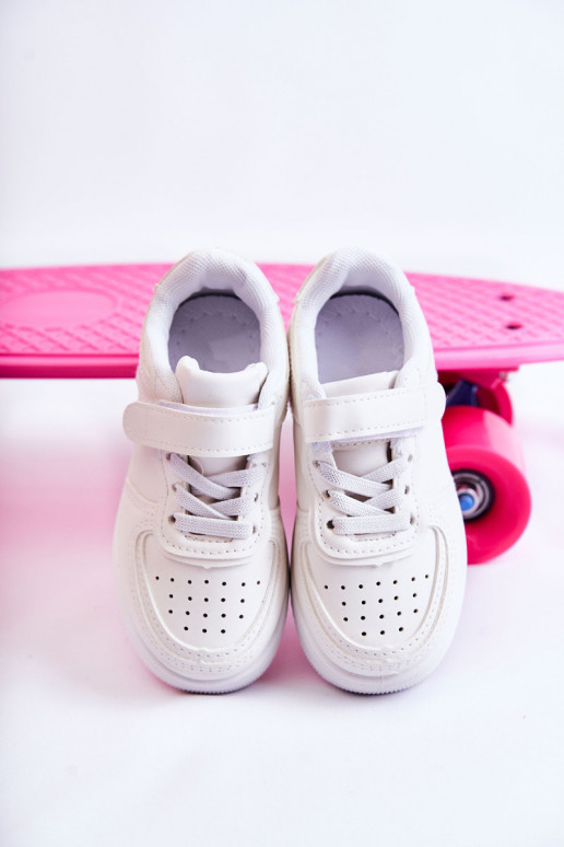 Bērnu apavi sporta apavi ar lipīgām aizdarēm baltas krāsas Elike