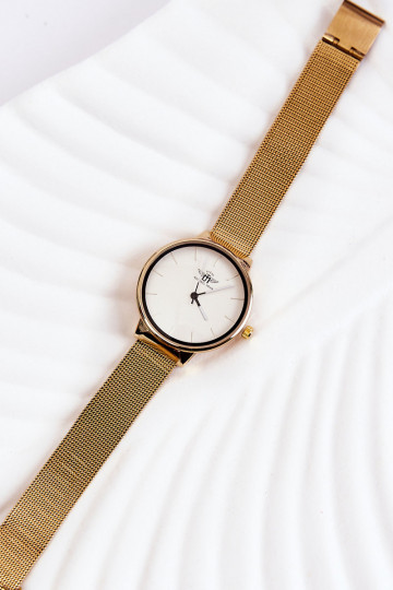 Sieviešu pulkstenis Michel John Baltas-Zelta krāsas