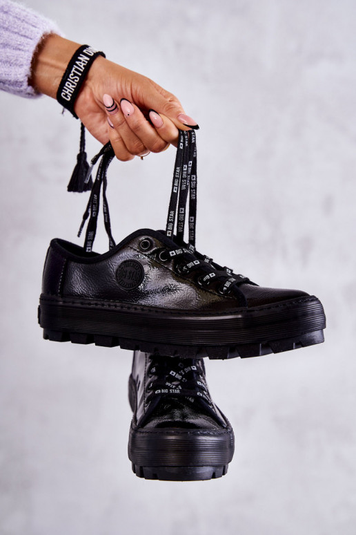 Stilīgasrnas Laque brīvā laika apavi Big Star KK274044 melnas krāsas