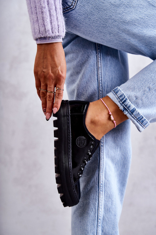 Stilīgasrnas Laque brīvā laika apavi Big Star KK274044 melnas krāsas