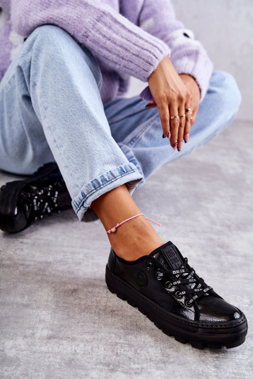 Stilīgasrnas Laque brīvā laika apavi Big Star KK274044 melnas krāsas