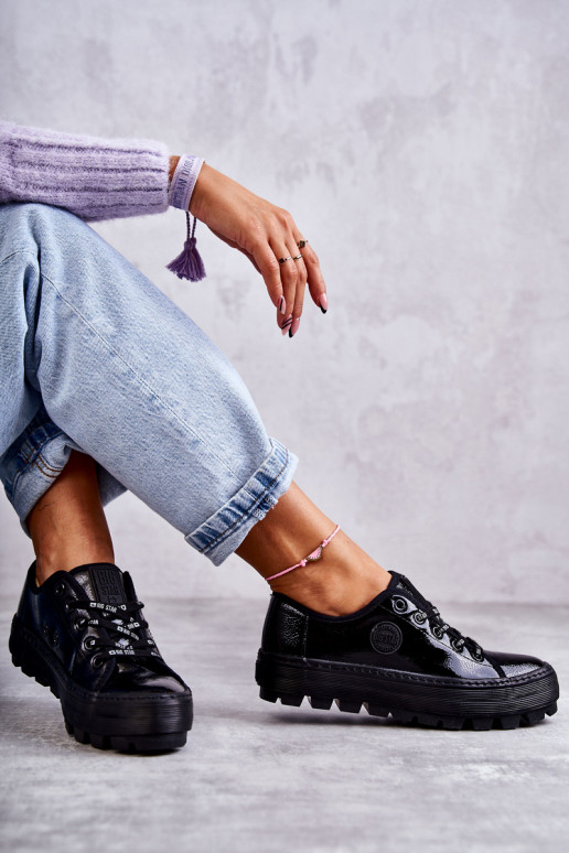 Stilīgasrnas Laque brīvā laika apavi Big Star KK274044 melnas krāsas