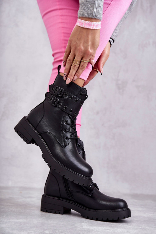 siltināti Sieviešu puszābaki melnas krāsas Silvor