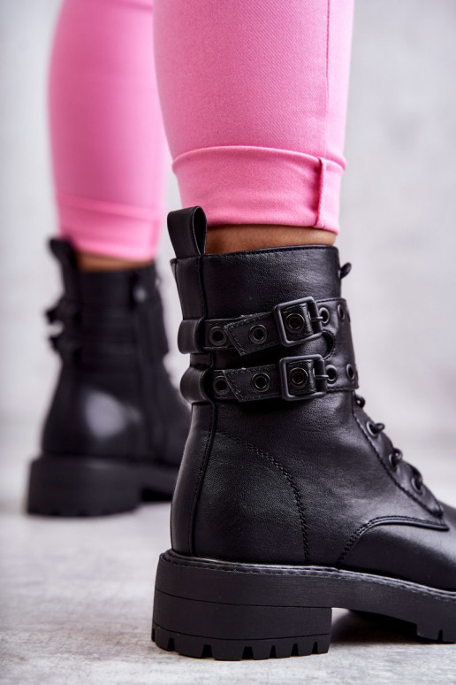 siltināti Sieviešu puszābaki melnas krāsas Silvor