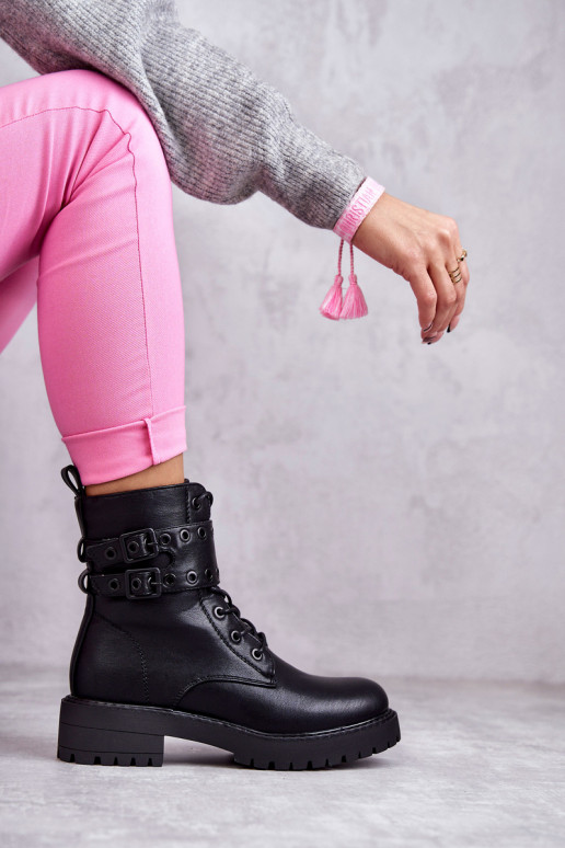 siltināti Sieviešu puszābaki melnas krāsas Silvor