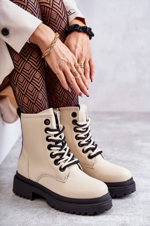 Sieviešu puszābaki zābaki Ziloņkaula krāsas Denila