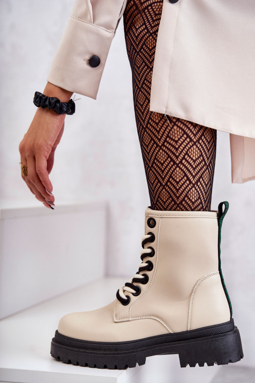 Sieviešu puszābaki zābaki Ziloņkaula krāsas Denila