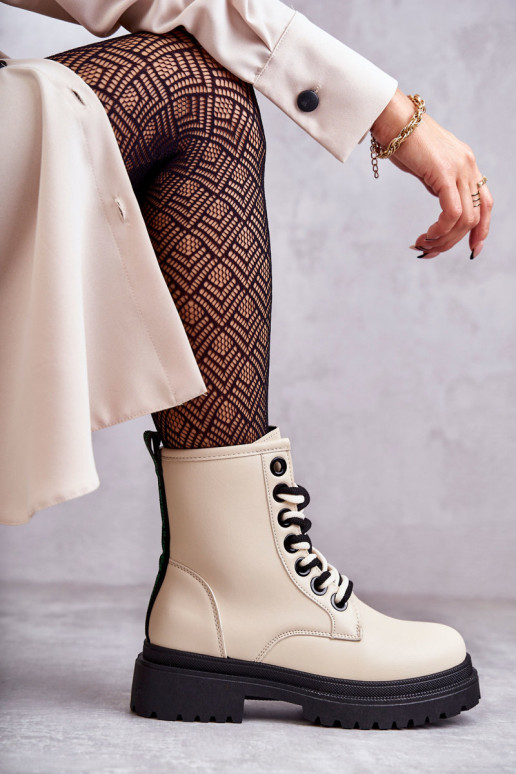 Sieviešu puszābaki zābaki Ziloņkaula krāsas Denila