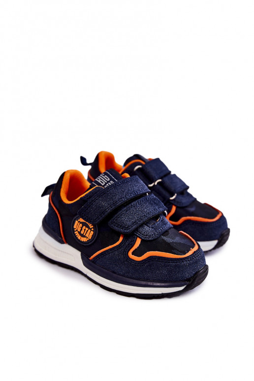 Bērnu sporta apavi ar lipīgām aizdarēm Memory Foam System Big Star KK374183 tumši zilas krāsas