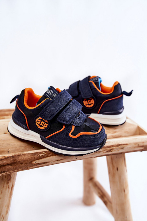 Bērnu sporta apavi ar lipīgām aizdarēm Memory Foam System Big Star KK374183 tumši zilas krāsas