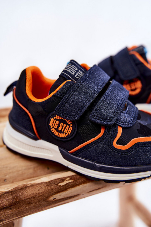 Bērnu sporta apavi ar lipīgām aizdarēm Memory Foam System Big Star KK374183 tumši zilas krāsas